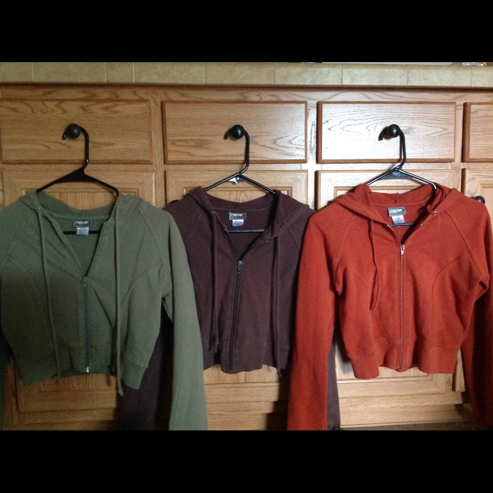 Bundle of 3 Rave Crop Hoodie Jackets Size M & S